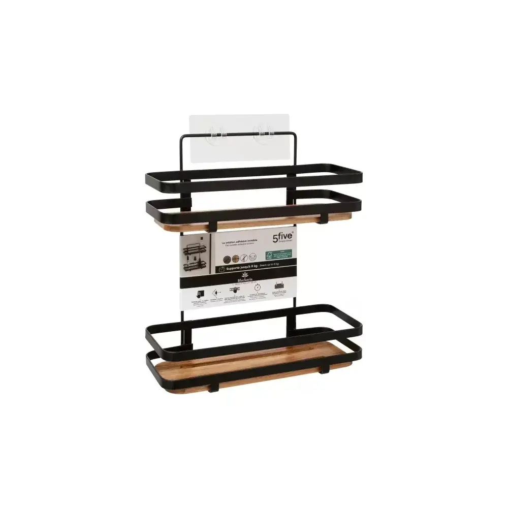 Piatto Doccia 5FIVE Blackacia in Acacia, 2 Ripiani