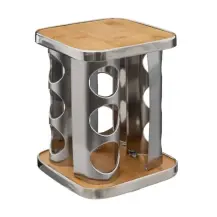 Portaspezie 189583 12 Posti Acciaio/Bamboo 17X17X23Cm 5FIVE - 5FIVE