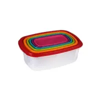 5FIVE Set di 6 Contenitori Rettangolari con Coperchio