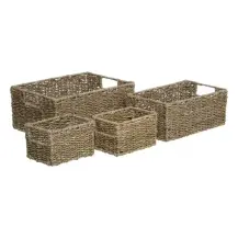 Set 4 Ceste In Vimini 5FIVE - Contenitori Intrecciati Naturali