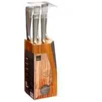 Blocco Coltelli Silver Precision 5 Pezzi con Supporto In Legno Di…