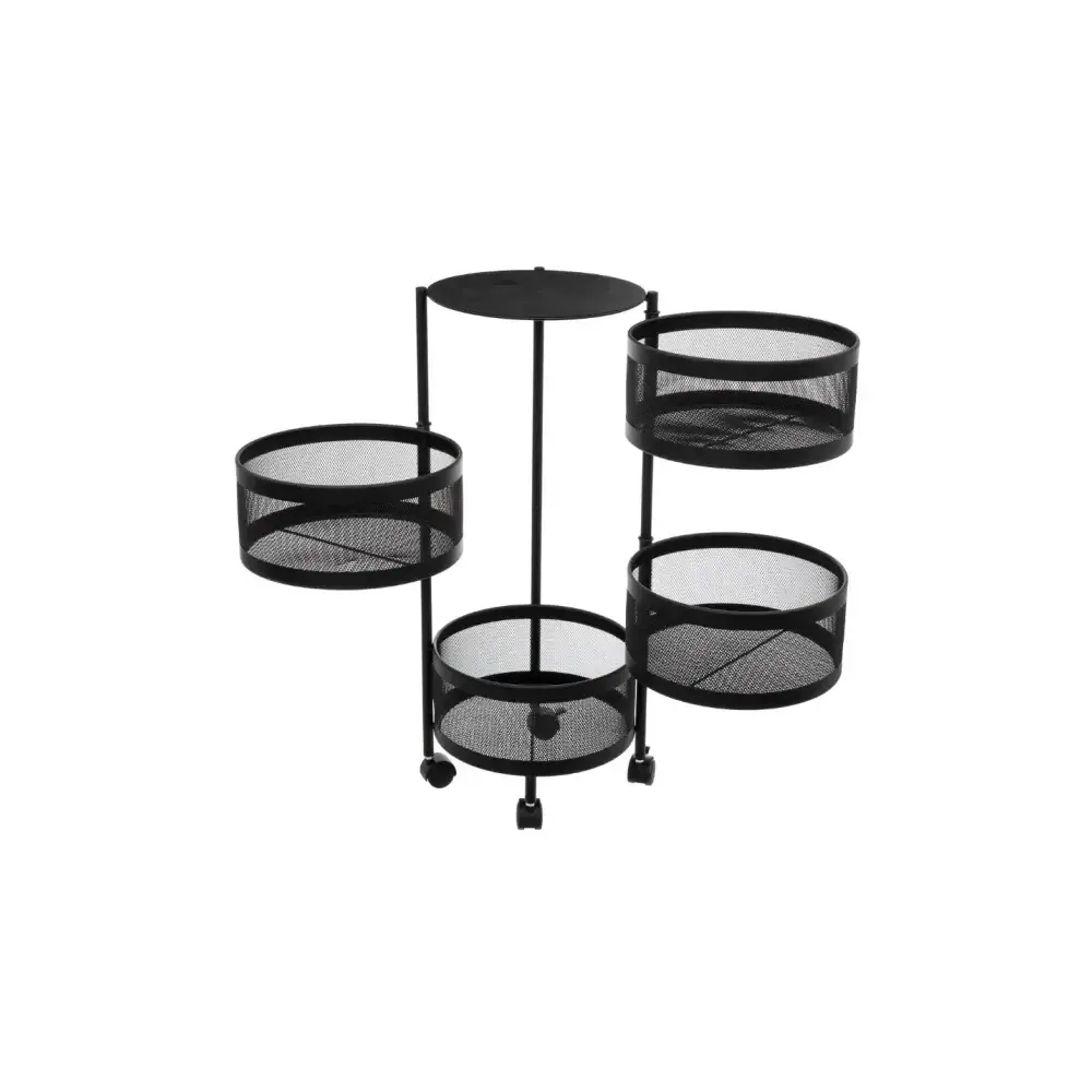 Carrello Cucina 181832 4 Cassetti Metallo 33X76Cm Nero 5FIVE - 5FIVE