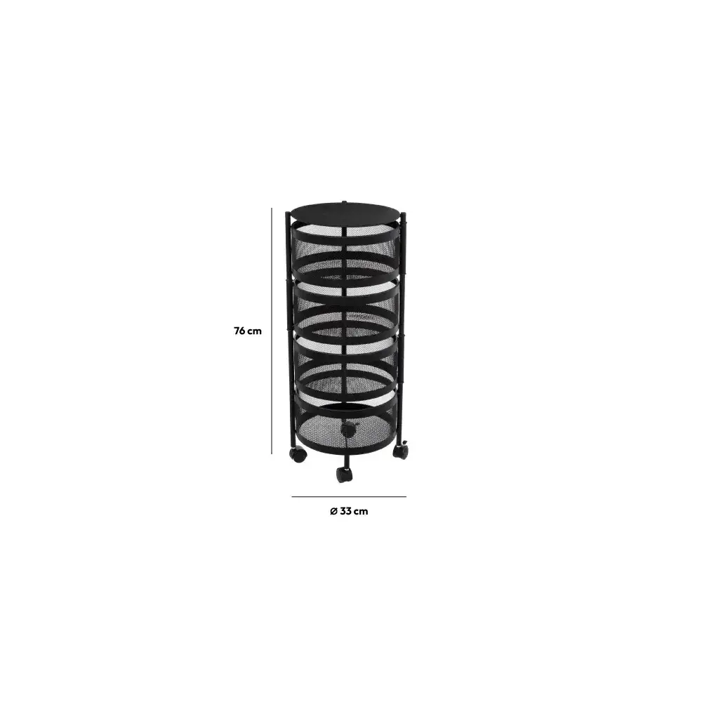 Carrello Cucina 181832 4 Cassetti Metallo 33X76Cm Nero 5FIVE - 5FIVE