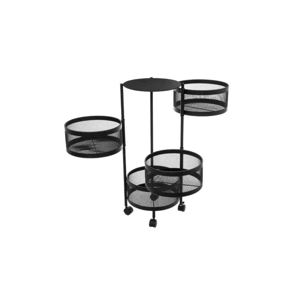 Carrello Cucina 181832 4 Cassetti Metallo 33X76Cm Nero 5FIVE - 5FIVE