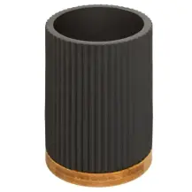 Portascopino Wc Natureo Legno E Nero 38 cm, Scopino Bagno Moderno…