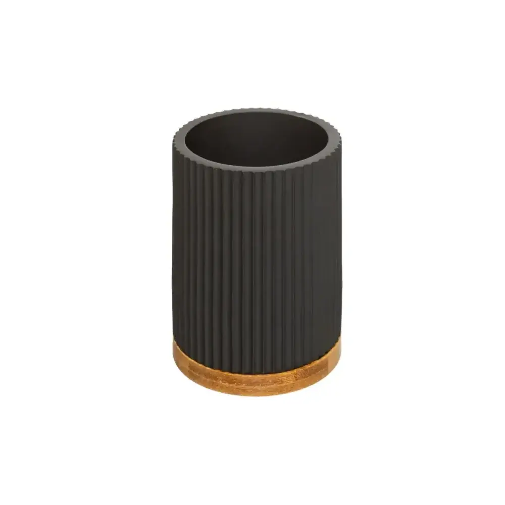 Portascopino Wc Natureo Legno E Nero 38 cm, Scopino Bagno Moderno…