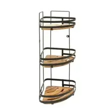 Mensola angolare doccia 3 ripiani 23,5x19,5x55 cm