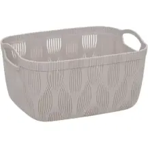 Leaf Portaoggetti 29x22x15 cm in Plastica Beige