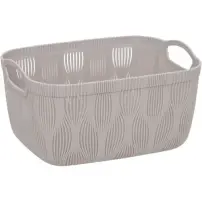 Leaf Portaoggetti 29x22x15 cm in Plastica Beige