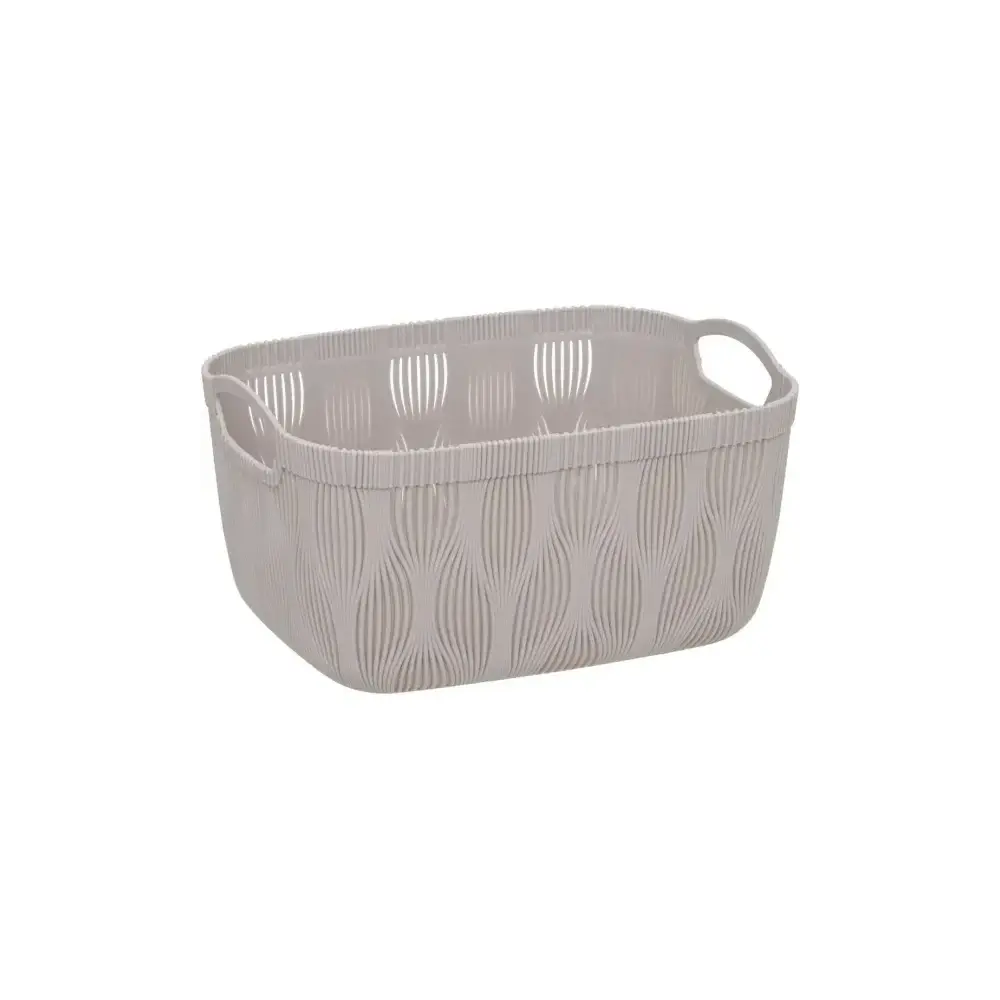 Leaf Portaoggetti 29x22x15 cm in Plastica Beige