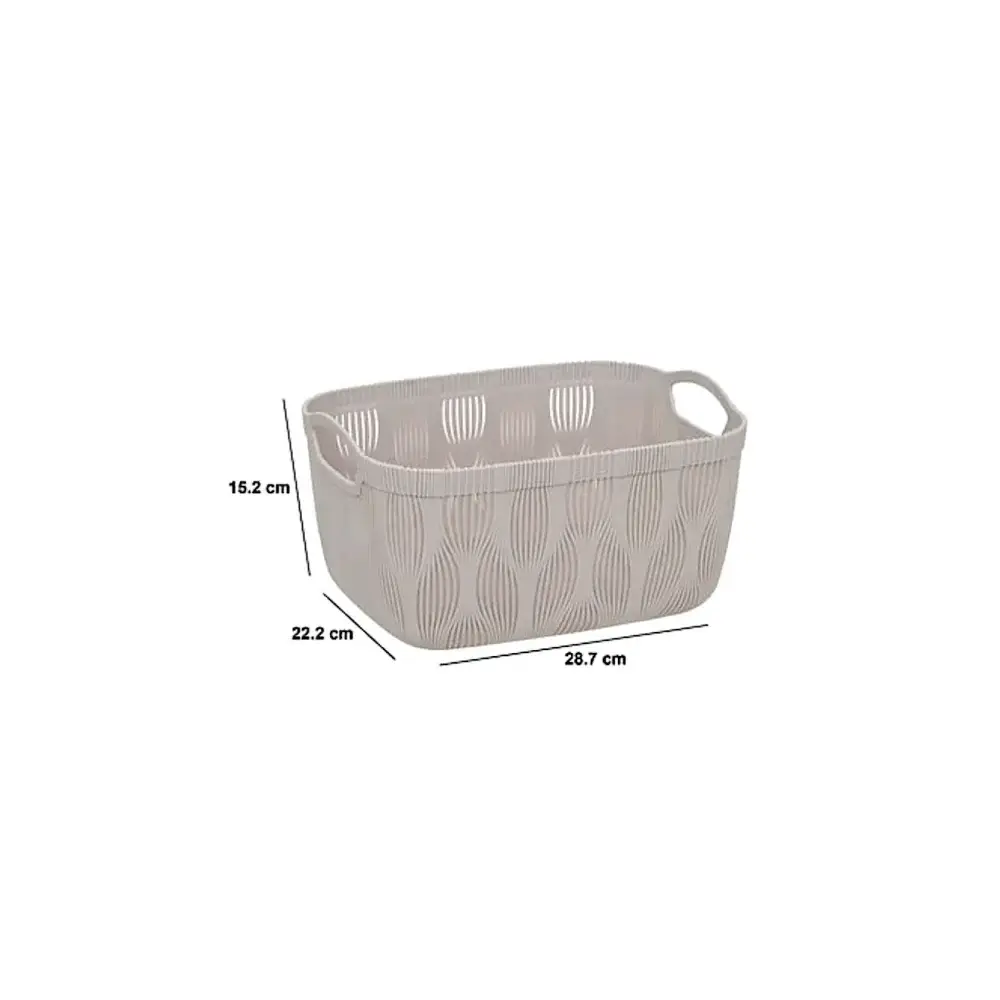 Leaf Portaoggetti 29x22x15 cm in Plastica Beige