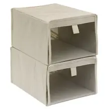 5FIVE Dressy Set 2 Scatole Portascarpe Beige 33x25x17cm