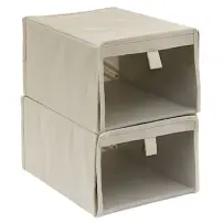 5FIVE Dressy Set 2 Scatole Portascarpe Beige 33x25x17cm