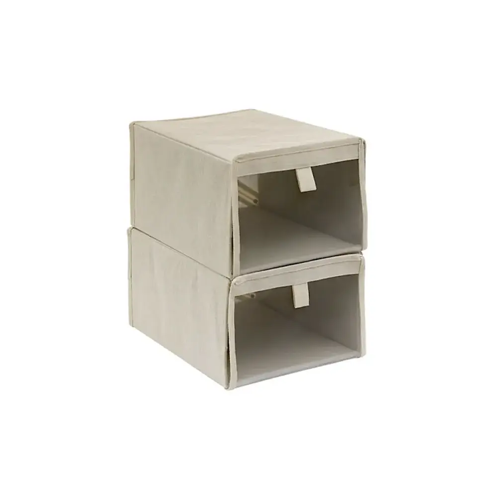5FIVE Dressy Set 2 Scatole Portascarpe Beige 33x25x17cm