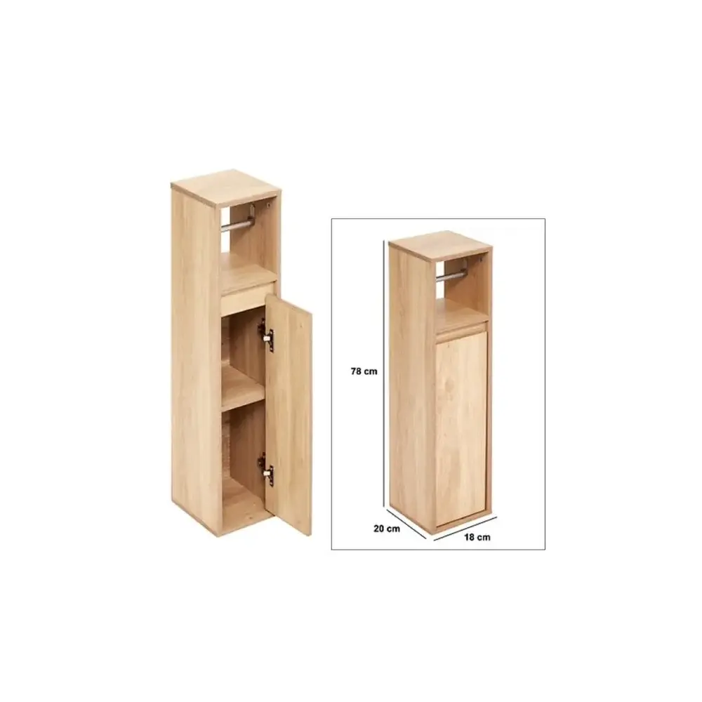 Portarotolo 212800 Abana con Scomparto 18X20X78Cm Legno 5FIVE - 5FIVE