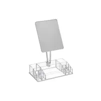 Specchio con Supporto, 14 Scomparti, Acrilico, Organizer, Trucco…