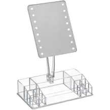 Specchio con Supporto, 14 Scomparti, Acrilico, Organizer, Trucco…