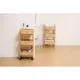 Carrello Di Servizio 3 Ripiani Beige con Dettagli Effetto Rattan Per…