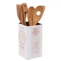 Set 4 Utensili 190252 Acacia con Barattolo Metallo 5FIVE - 5FIVE