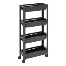 Carrello Multifunzionale 4 Ripiani Da Cucina Nero, Dimensioni…
