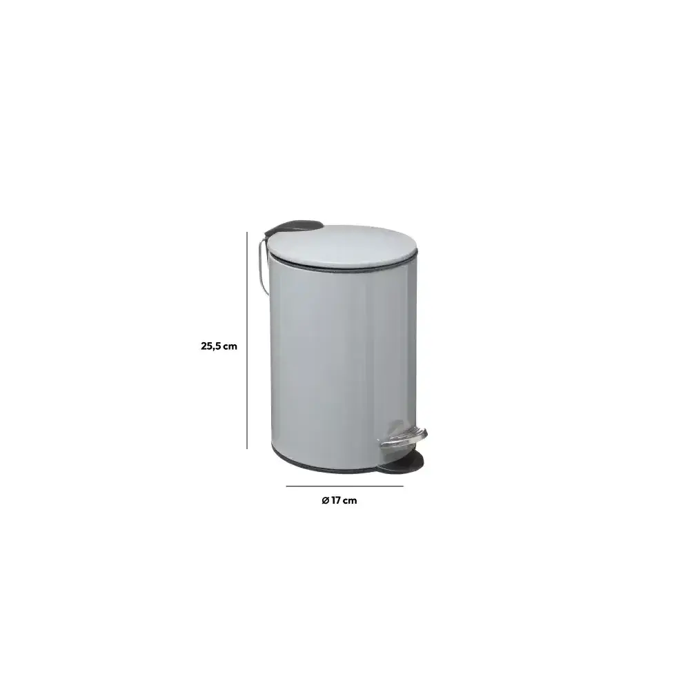 Pattumiera 174528H Bagno 3Lt grigio 5FIVE - 5FIVE