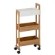 Carrello Bagno Come, 3 Ripiani, 40X20X80 cm, Mdf, con Ruote 5FIVE…