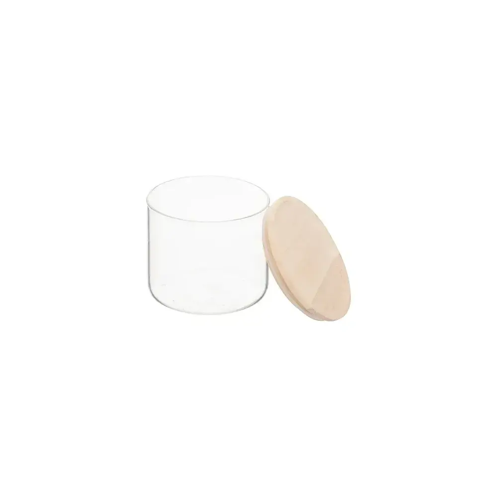 Set 3 Barattoli Ermetici, Vetro Legno, Contenitori Cucina, Alimenti…