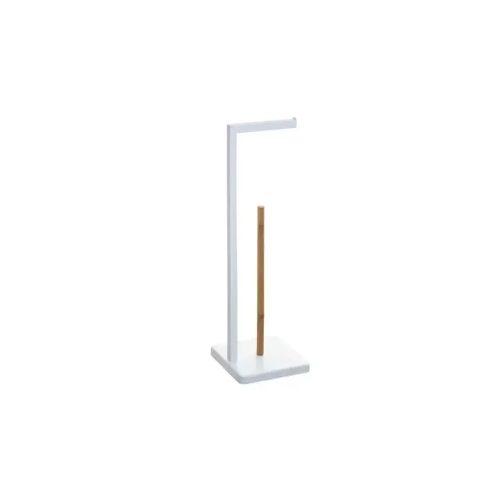 Portarotolo Metallo E Bambù H65 cm Bianco, Elegante Pratico…