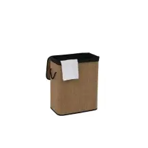 Portabiancheria 100 L, Bamboo Mdf, Tessuto Nero, Cesto Biancheria…
