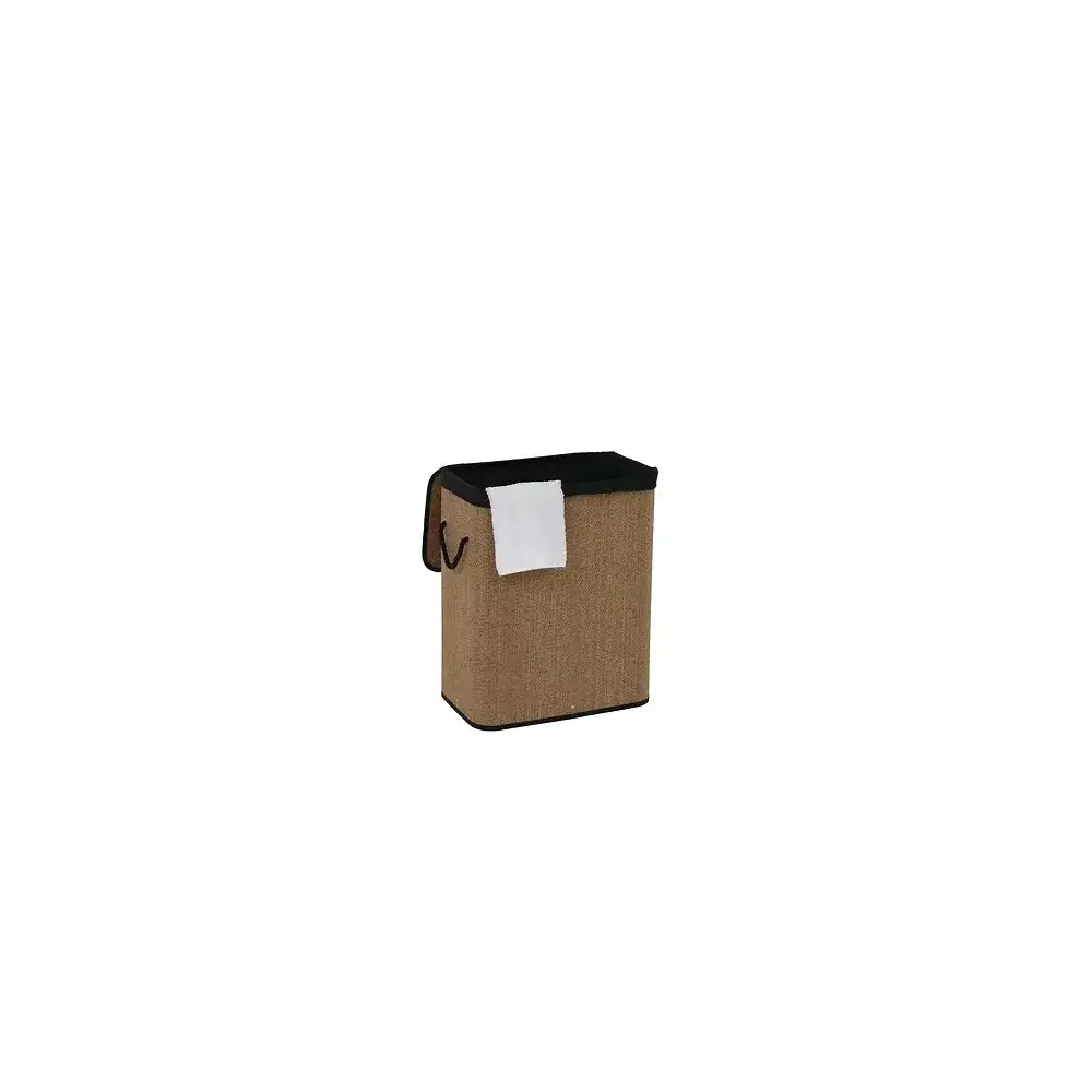 Portabiancheria 100 L, Bamboo Mdf, Tessuto Nero, Cesto Biancheria…