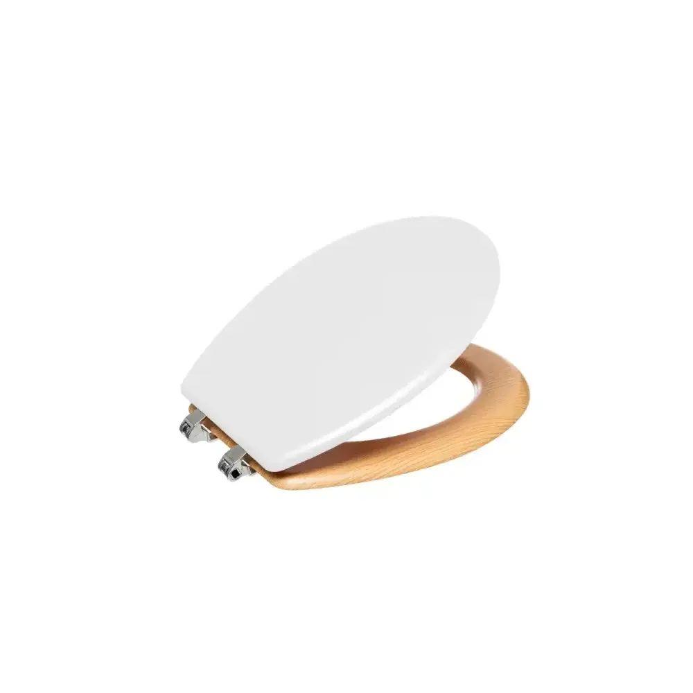 Sedile WC Legno Bianco 36x47 cm con Coperchio 5FIVE