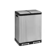 Pattumiera Doppia 186157A Ariane 30+30Lt Inox Argento 5FIVE - 5FIVE