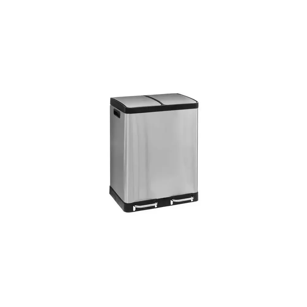 Pattumiera Doppia 186157A Ariane 30+30Lt Inox Argento 5FIVE - 5FIVE