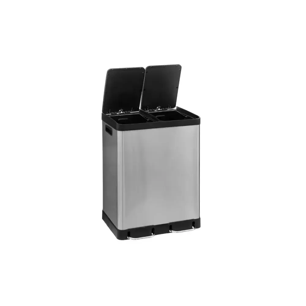 Pattumiera Doppia 186157A Ariane 30+30Lt Inox Argento 5FIVE - 5FIVE