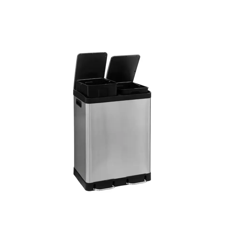Pattumiera Doppia 186157A Ariane 30+30Lt Inox Argento 5FIVE - 5FIVE
