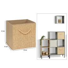 Scatola Portaoggetti 209353B Stemy Beige 31X31Cm 5FIVE - 5FIVE