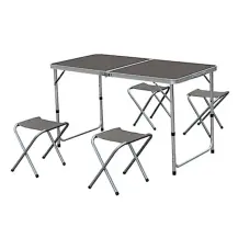 Tavolo Da Campeggio 131926 con 4 Sgabelli 70X60 H120Cm Pieghevole…