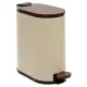 Pattumiera A Pedale Argileo Beige 5 Litri In Metallo E Bamboo 220361…