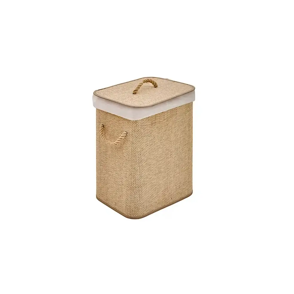 Portabiancheria 60 L, Bamboo Mdf, Bianco, Cesto Biancheria…