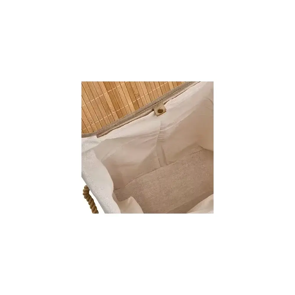 Portabiancheria 60 L, Bamboo Mdf, Bianco, Cesto Biancheria…