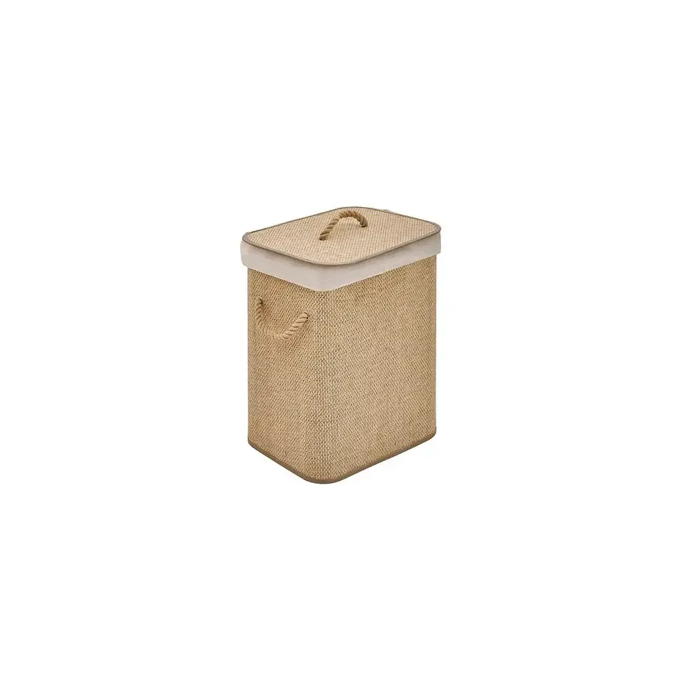 Portabiancheria 60 L, Bamboo Mdf, Bianco, Cesto Biancheria…