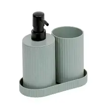 Set 2 Accessori Bagno Verde con Vassoio 214781, Kit Moderno 5FIVE…