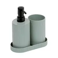 Set 2 Accessori Bagno Verde con Vassoio 214781, Kit Moderno 5FIVE…