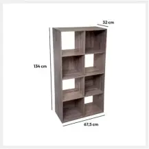 Scaffale Legno, 8 Scomparti, 67X32X134 cm, Libreria Mobile…