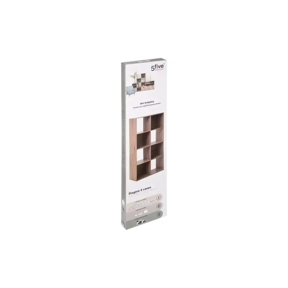 Scaffale Legno, 8 Scomparti, 67X32X134 cm, Libreria Mobile…