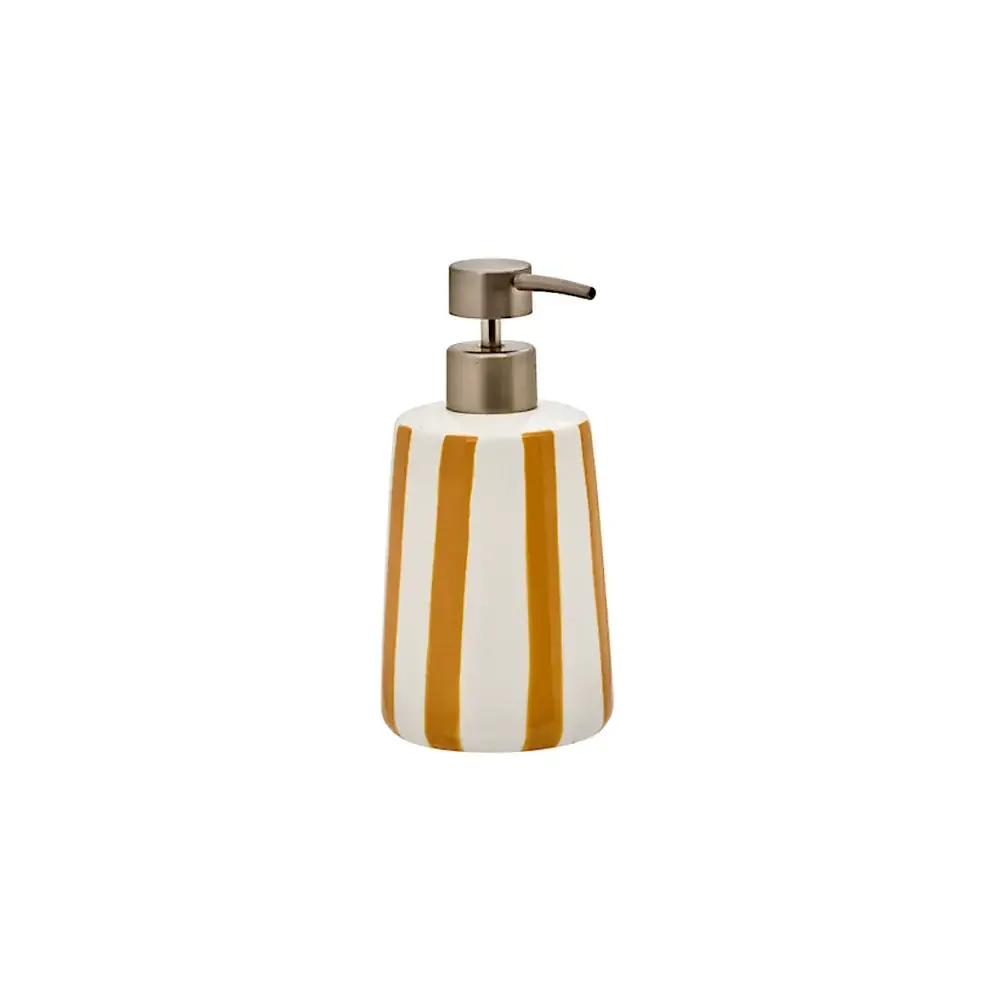 Dispenser Sapone Strio Giallo 9X17 cm Ceramica, Distributore Bagno…