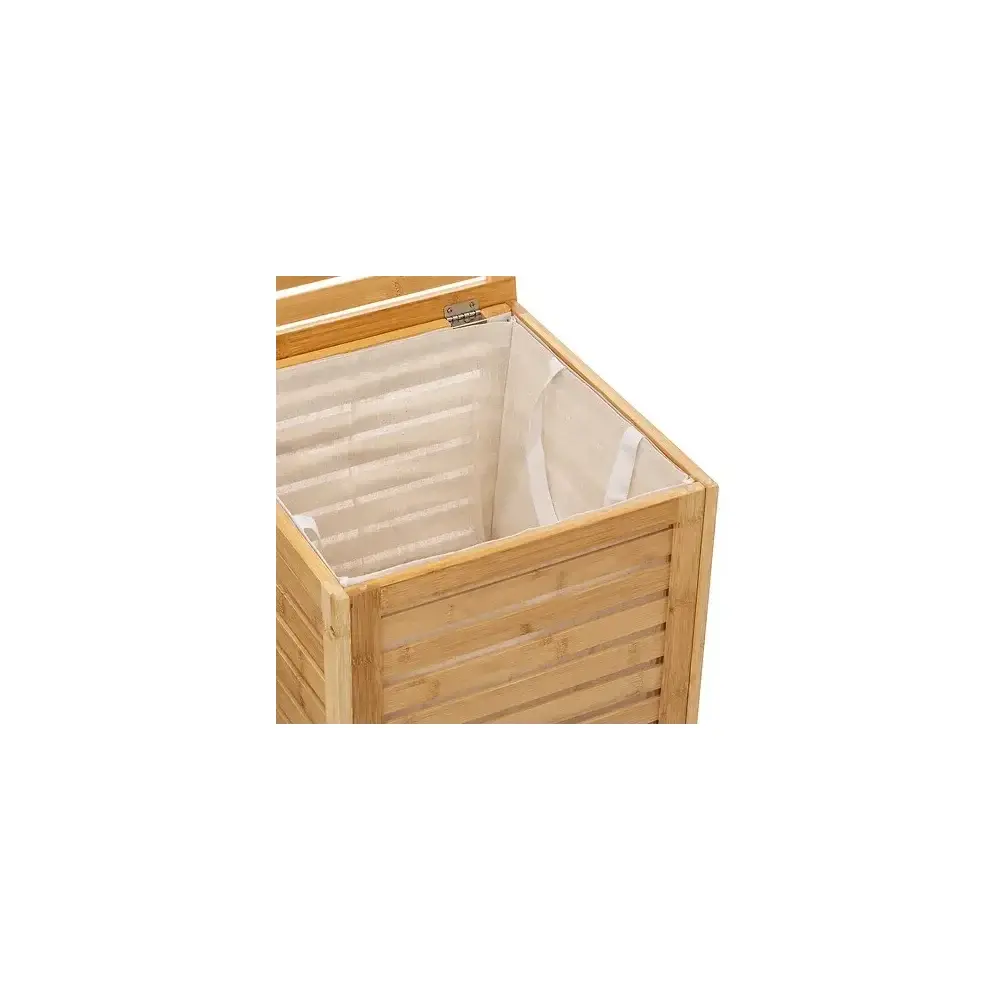 Portabiancheria Sicela, 65 L, Bamboo, 40X40X60 cm, Cesto Biancheria…
