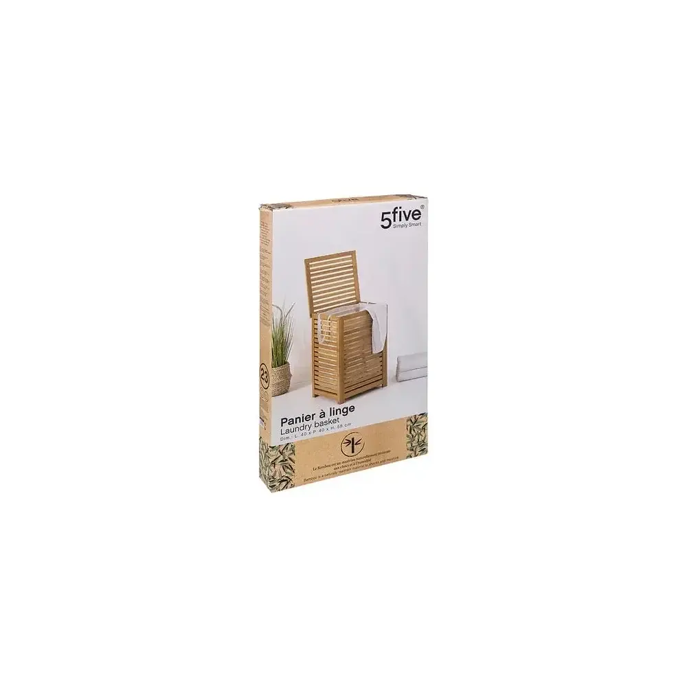 Portabiancheria Sicela, 65 L, Bamboo, 40X40X60 cm, Cesto Biancheria…