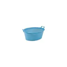 Bacinella Ovale Plastica 60x46x22 cm Plastime Bianca/Blu