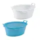Bacinella Ovale Plastica 60x46x22 cm Plastime Bianca/Blu
